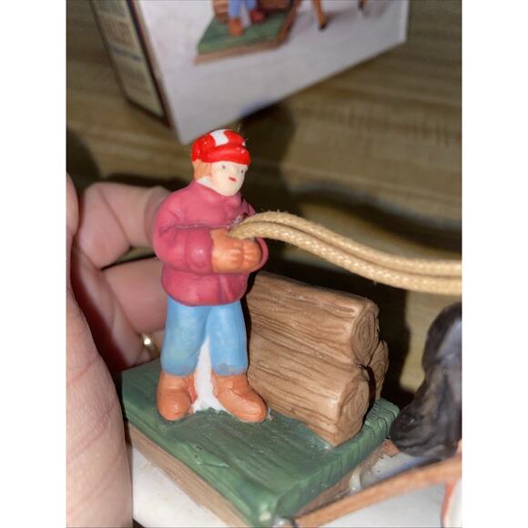 1994 Christmas Valley Season Specialties Horse Sled Lumberjack Boxed New - Picture 11 of 11